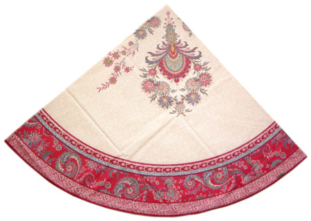 Round Tablecloth Coated (VALDROME / Haveli. framboise)